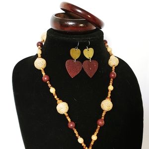 3 Piece Wooden Bohemian Set